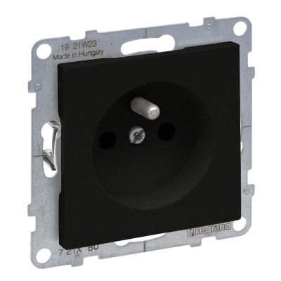 Suno Gniazdo Pojedyncze Z Uziemieniem 2P+Z Z Przesłoną 16A 250 V Zaciski Automatyczne Czarny 721480 LEGRAND (721480)